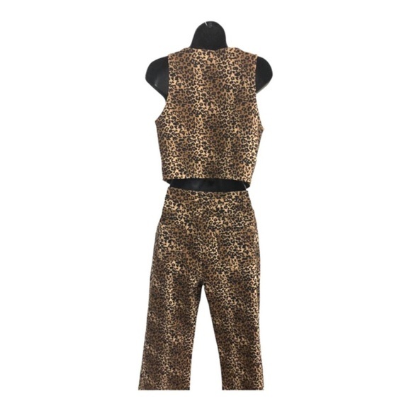 Cheetah‎ animal print khaki twill look rodeo style jeans pants size Medium new - Picture 8 of 16